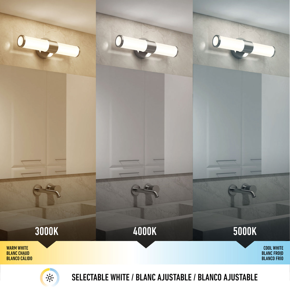 Adina 18 pulg (46 cm) luminario de baño LED integrado 3 TCL para baño