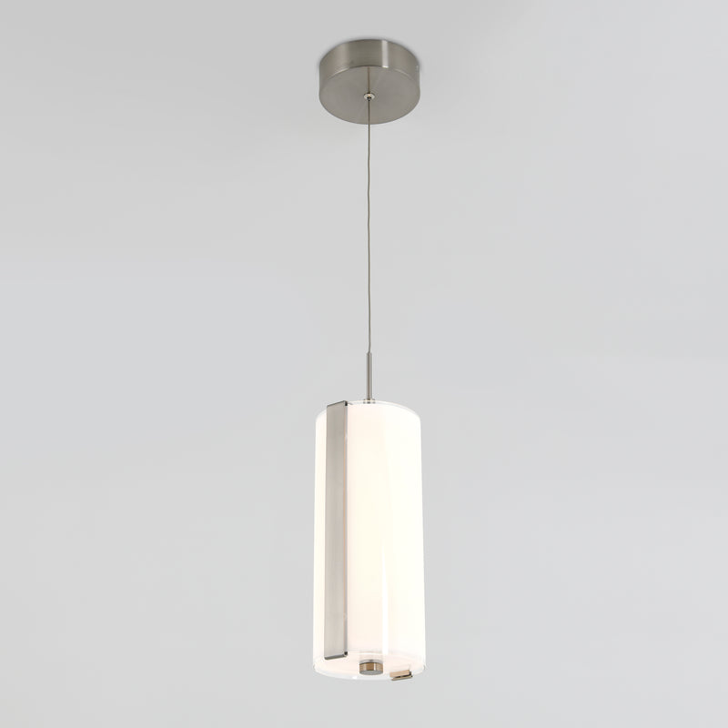 Subway Round Mini LED pendant light, Brushed Nickel