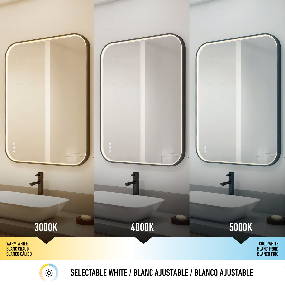 Royce 24 in. x 32 in. (61 x 81 cm) Dimmable Anti-Fog LED Mirror