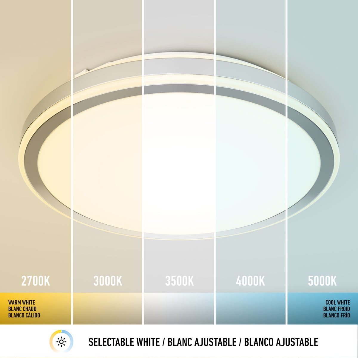 Altitude 15 in. LED modern flush mount light 5 CCT