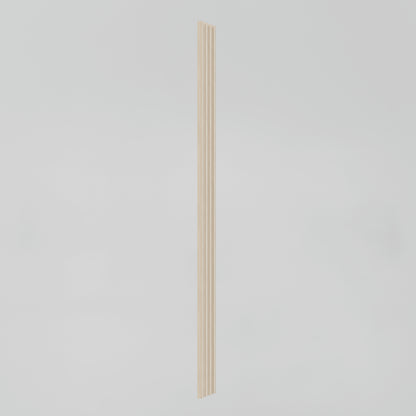 The Artika Panolok 30.67 ft wall panel kit (pack of 8) features single, vertical, light-colored wooden slats with evenly spaced narrow grooves, displayed against a plain white background.