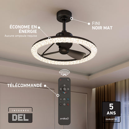 Carat 23" LED Modern Ceiling Fan with Remote Control