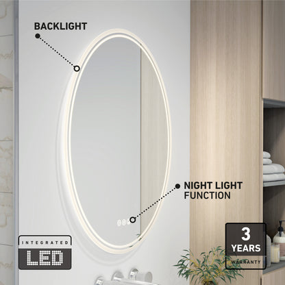 Corby espejo LED 3 CCT 22 in. x 28 in. con antivaho