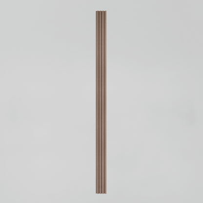 The Artika Panolok 30.67 ft wall panel kit (pack of 8) features slim, vertically grooved wooden slats with a subtle oak finish—an elegant Scandinavian-inspired design, shown here centered on a clean white background.