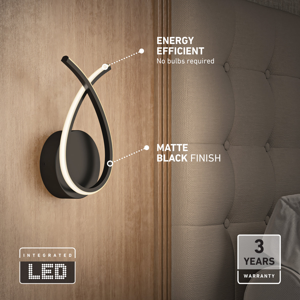 Gamma modern LED wall sconce 5 CCT