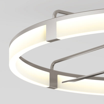 A close-up of the Artika Sunnyvale 52 in. LED Modern Ceiling Fan with a sleek metallic frame against a plain background.