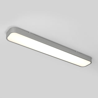 The Artika Europa 36 LED flush mount light features a modern, rectangular design with rounded edges and emits a bright, even white glow; includes remote control.