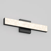The Adeline 18-in LED Vanity Light Bar by Artika features adjustable color temperature and a textured front panel with black base.