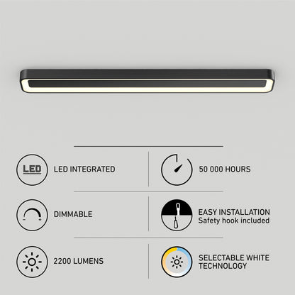 Aiden 48 in. LED modern flush mount light 5 CCT