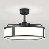 A modern, semi-flush mount ceiling light with a black metal frame and frosted white panels, emitting a soft glow against a plain light gray ceiling.