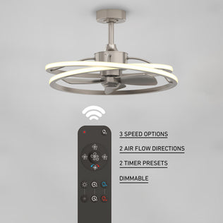 Artika Coda 23 in. LED modern ceiling fan with remote has tunable color temp, dimmable light, timer, and adjustable speed/airflow.
