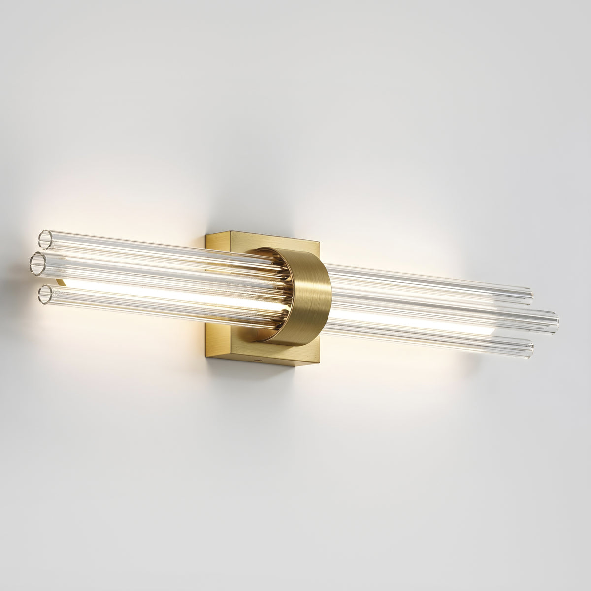 Artika Dorado 27″ LED Wall Vanity provides soft, dimmable lighting with sleek glass rods, perfect for modern bathrooms.