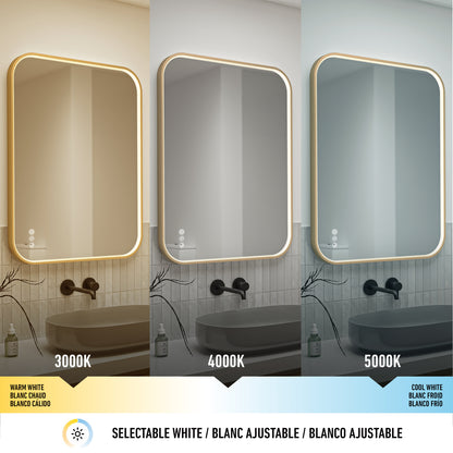 Royce 24 in. x 32 in. (61 x 81 cm) Dimmable Anti-Fog LED Mirror