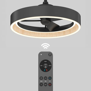 The Artika Alton 24 in. LED modern ceiling fan features wooden accents, 3 speeds, a remote for fan/timer/light settings, and Wi-Fi for wireless control.