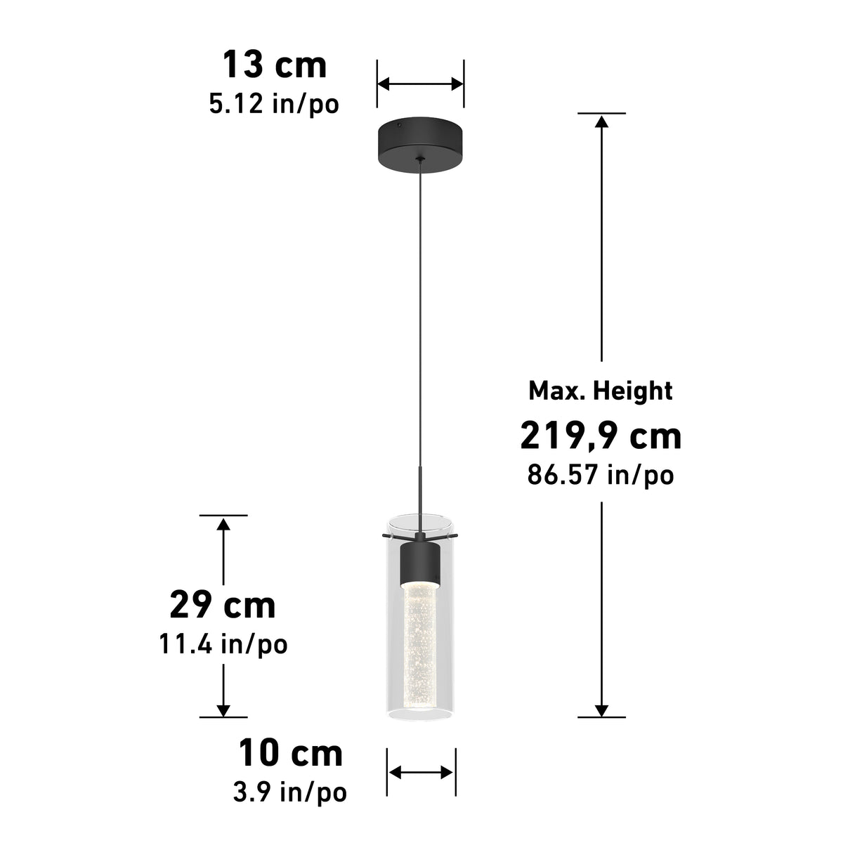 Essence lámpara suspendida LED de 1 luz