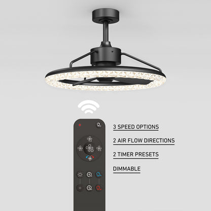 Carat 23" LED Modern Ceiling Fan with Remote Control