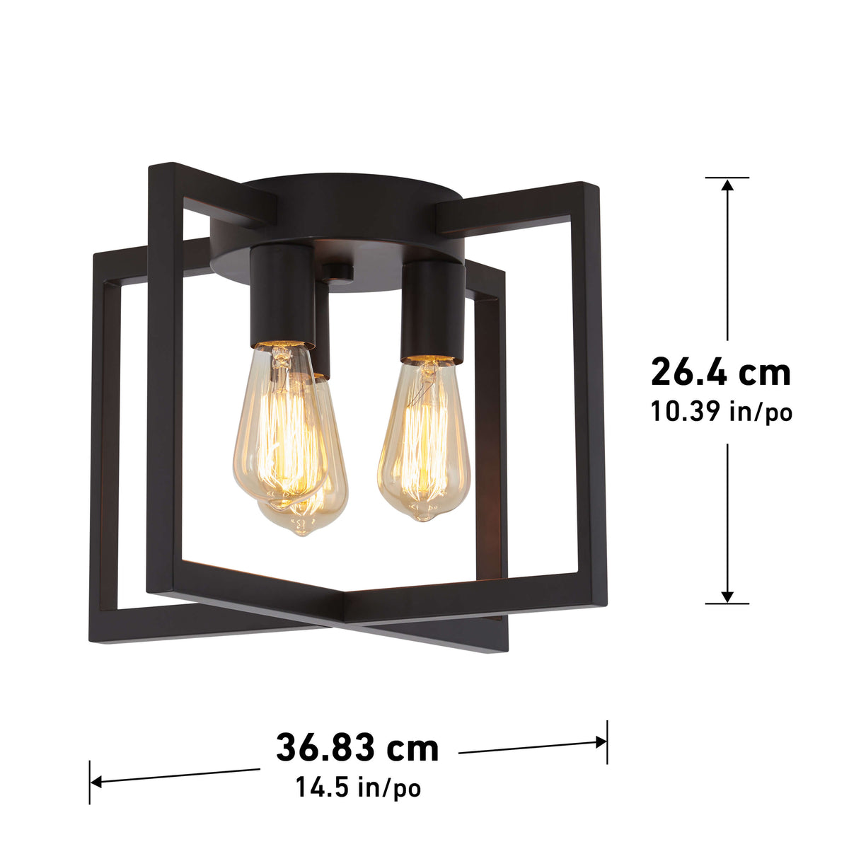 Yale 3-light flush mount With Bulbs