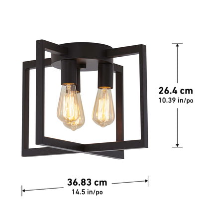 Yale 3-light flush mount With Bulbs