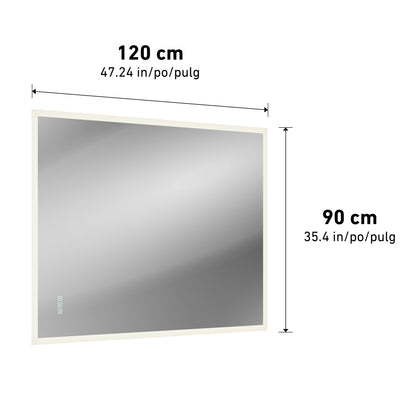 Mavis 48" x 36" Rectangular LED Mirror, 3CCT, with Defogger