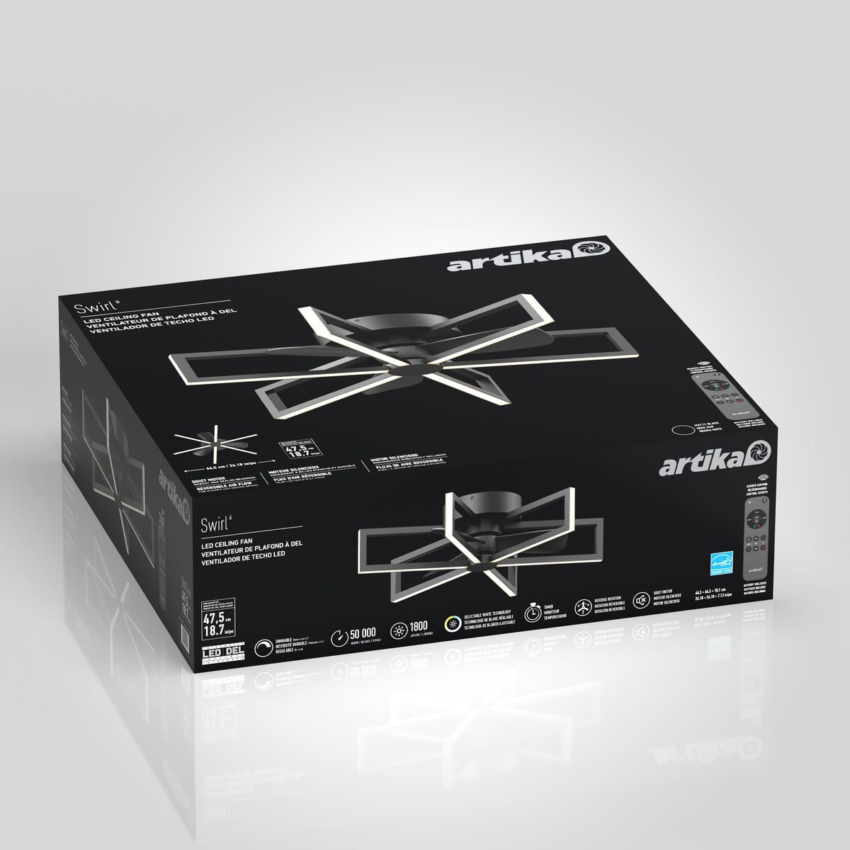 Swirl 67 cm (26 in.) LED moderno fandelier ventilador de techo con luz - control remoto incluido