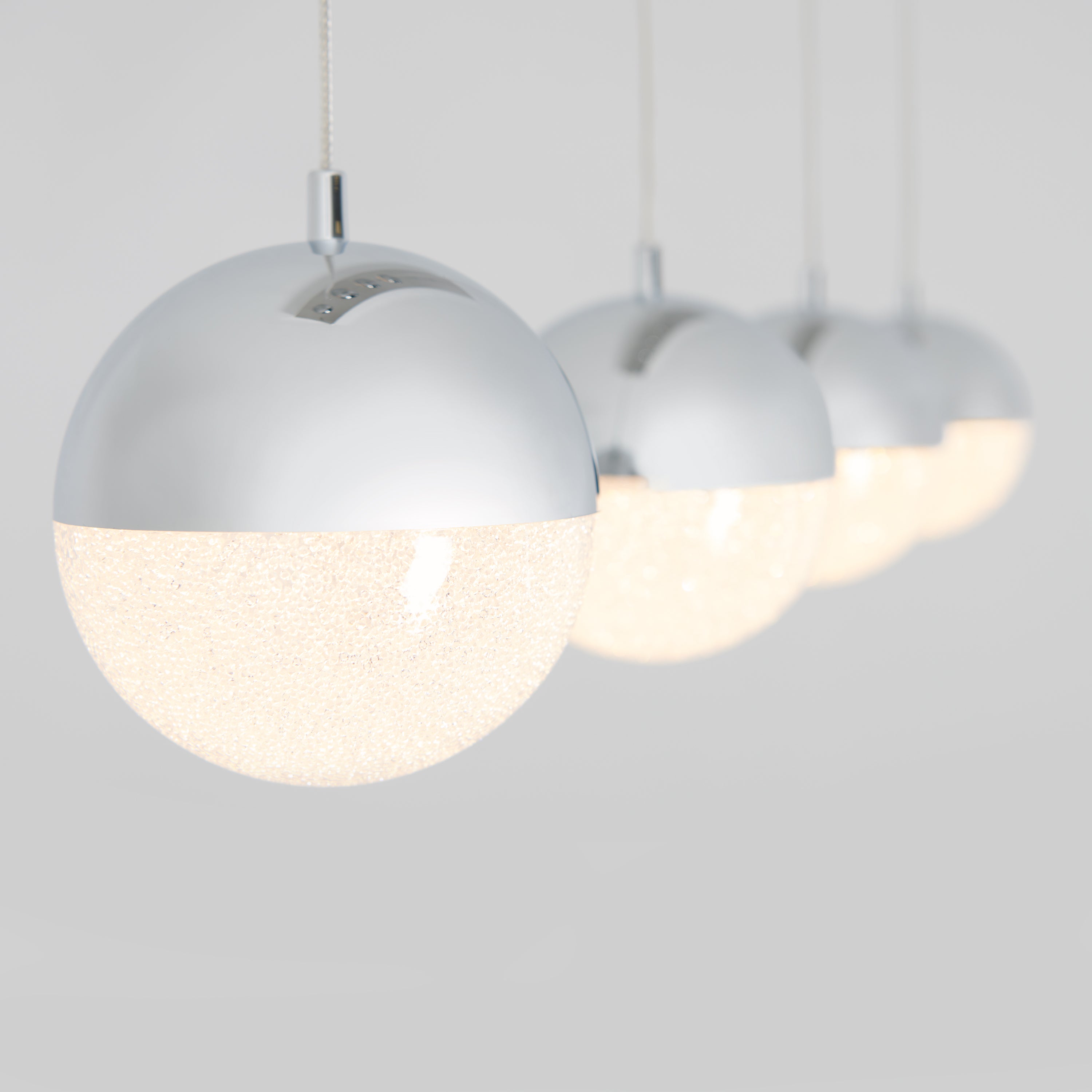 Artika Sparkle 4-Light LED Pendant Ceiling Light, Chrome - Thumbnail 2