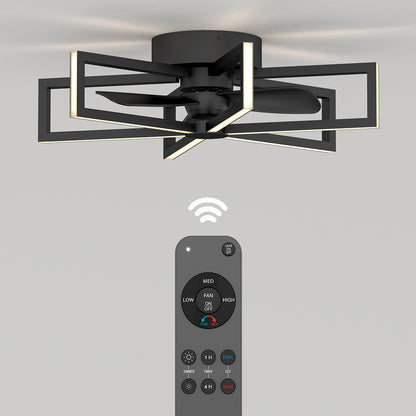 Swirl 26 in. LED modern ceiling fan 3 speeds - with remote