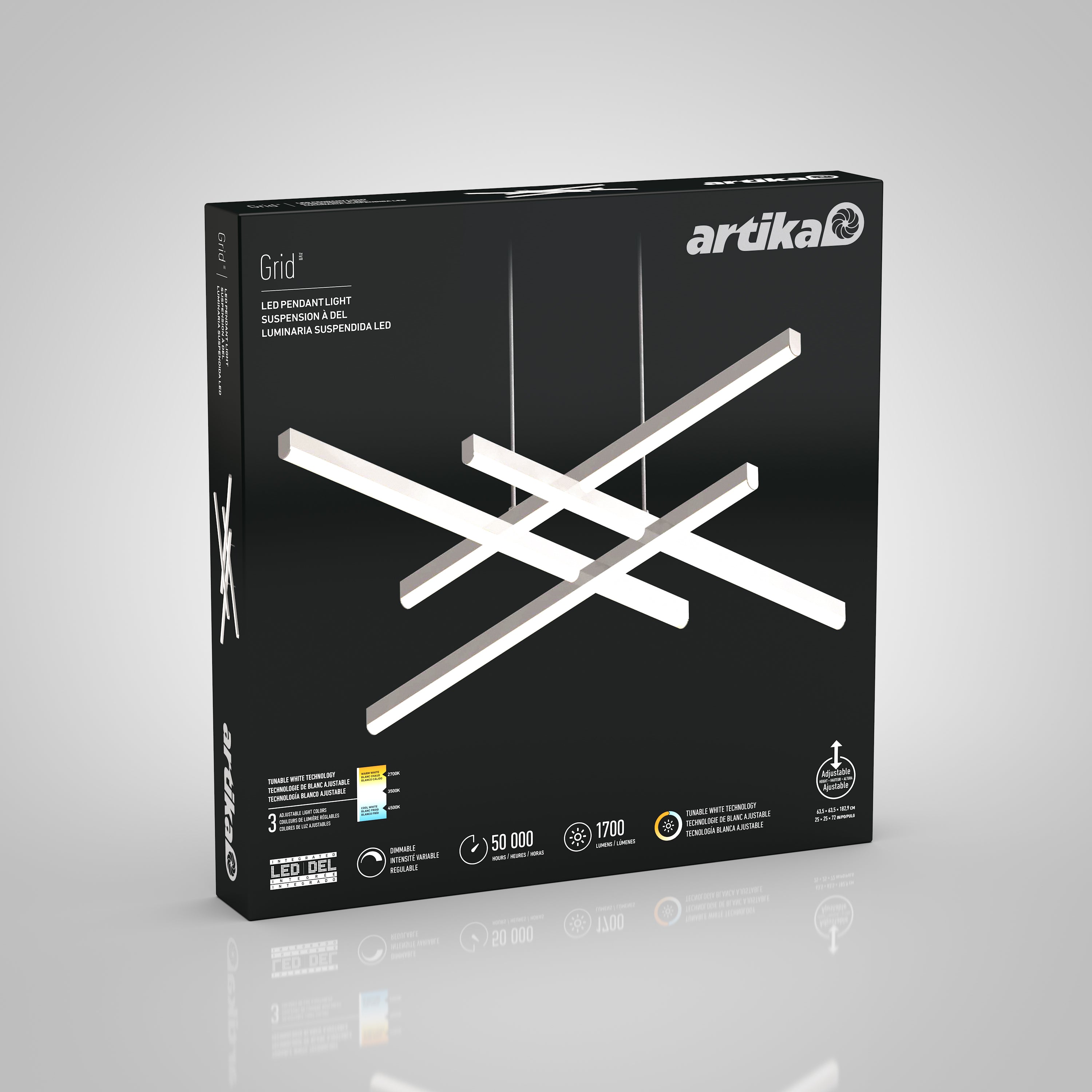 Grid modern LED pendant light 5 CCT - Thumbnail 5