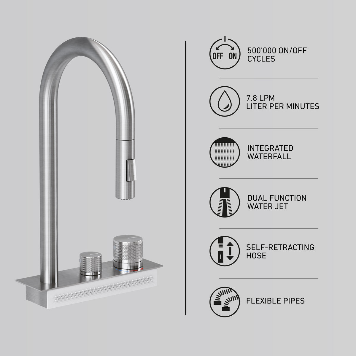 Neoflow fregadero 31 in. de acero inoxidable de una sola tina