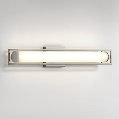 The Artika Venicia LED Wall Sconce features a rectangular metal frame and frosted cylindrical bulb, delivering a soft, even glow when mounted on any wall.