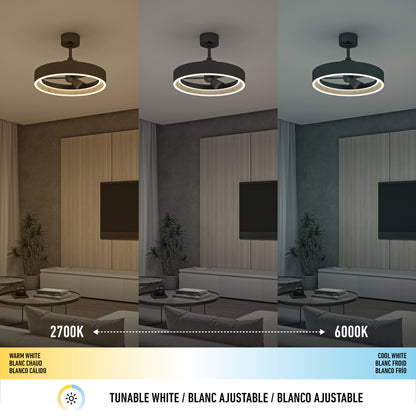 Alton 24 in. LED modern ceiling fan 3 speeds - with remote