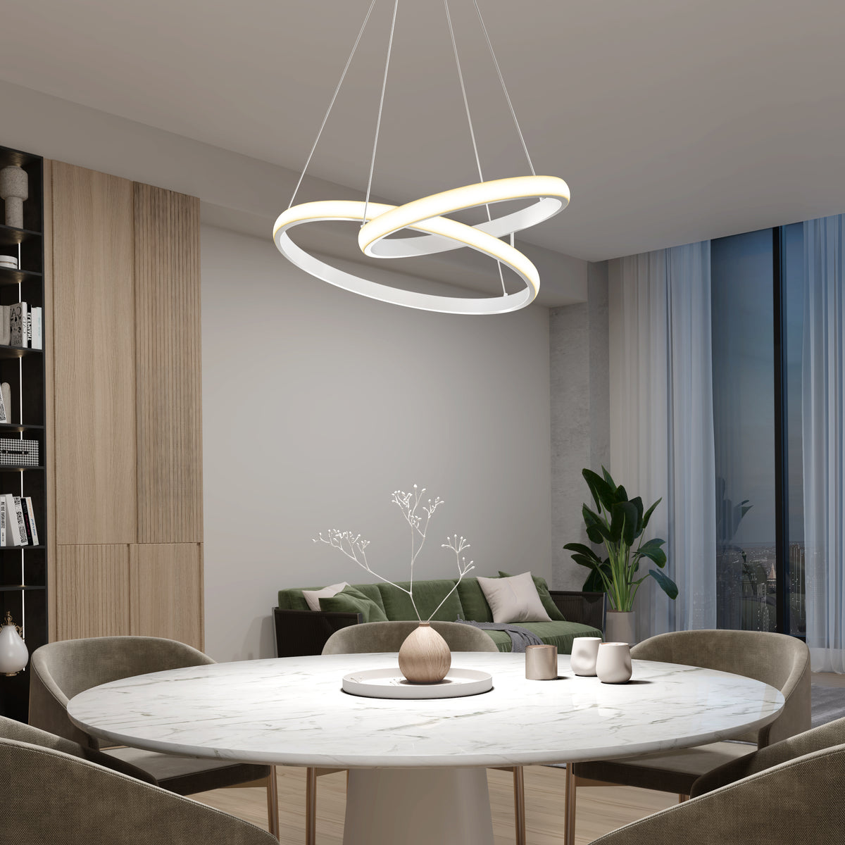 Mora 28" LED Pendant, 5CCT