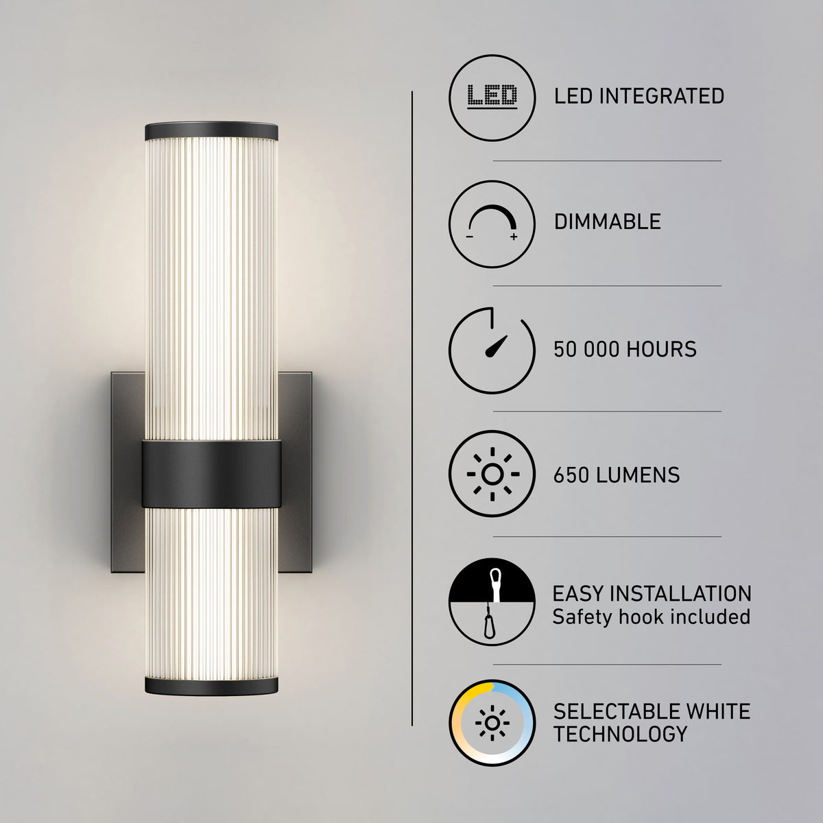 Mirado modern LED wall sconce 5 CCT