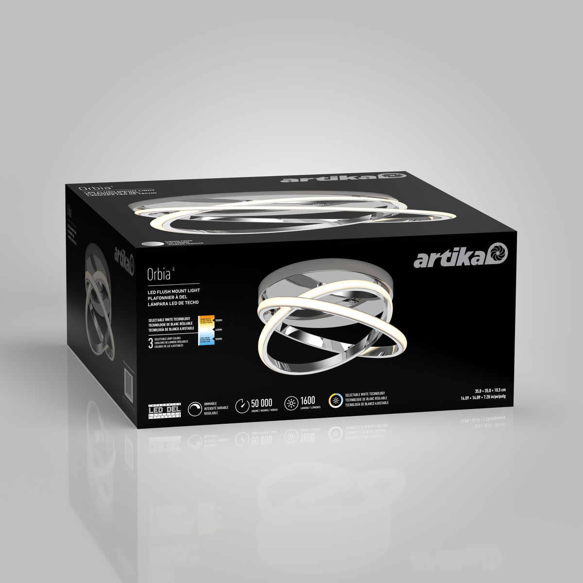 Orbia modern LED flush mount light 3 CCT