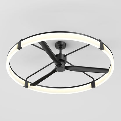 Artika Sunnyvale 52 in. LED ceiling fan with remote, 3 blades, and LED light ring, shown mounted on a white ceiling.