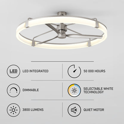 Artika Sunnyvale 52″ LED fan: dimmable, 3800 lumens, long life, selectable color, quiet motor—includes remote.