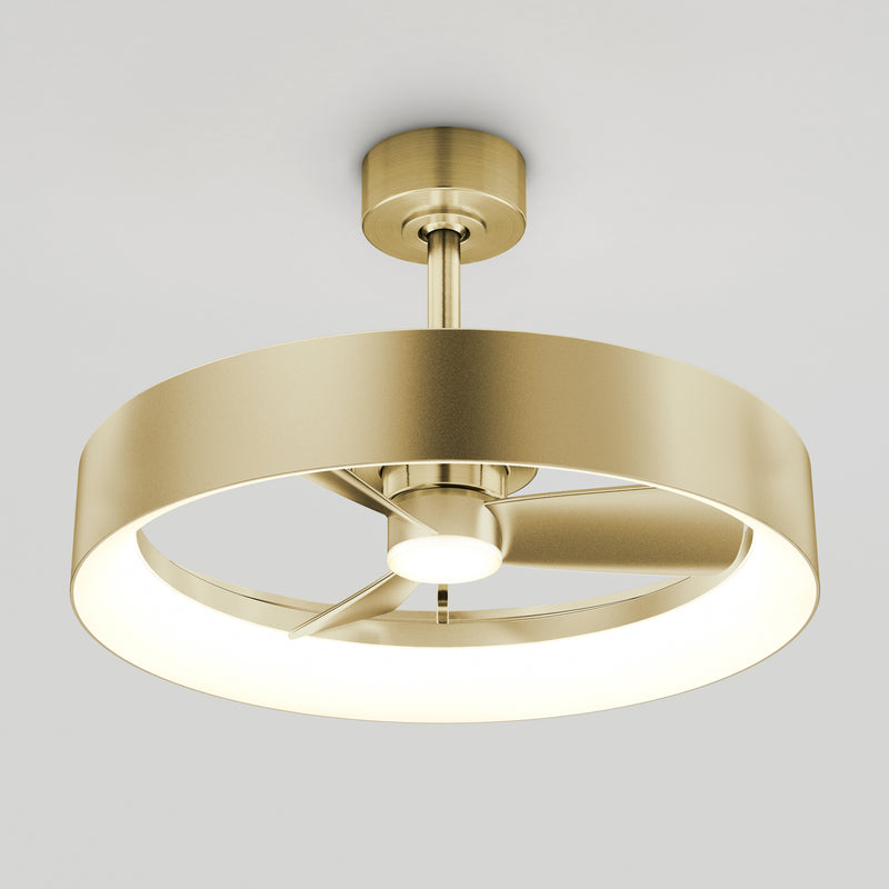 Austin 23 in. (59 cm) LED modern fandelier ceiling fan with light - includes remote, Gold