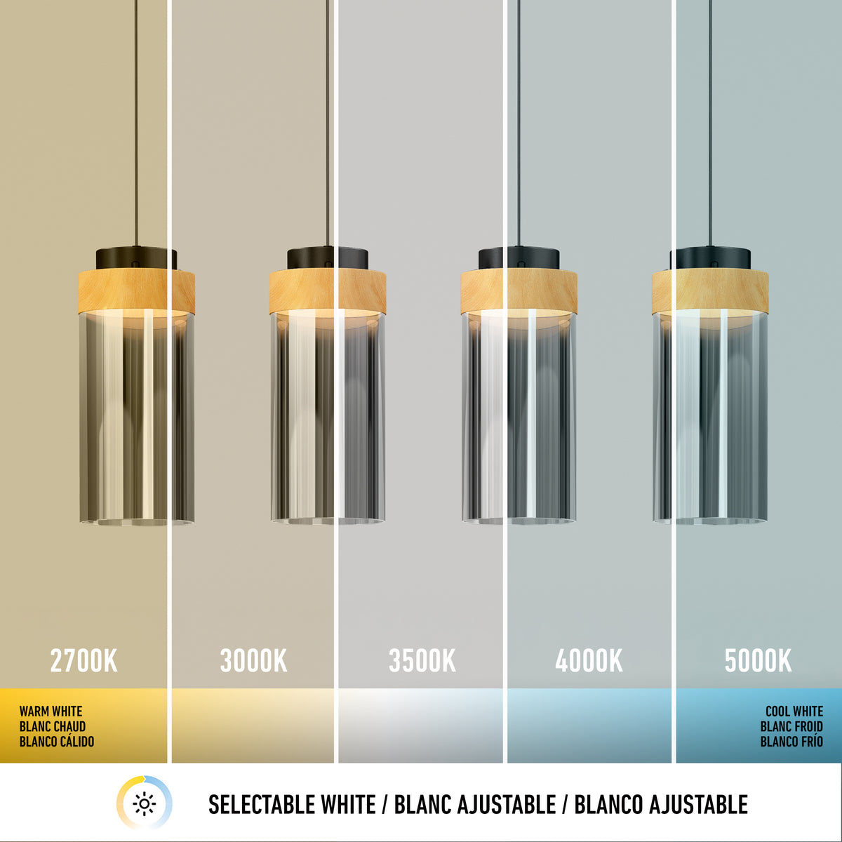Hanson 4-light LED pendant 5 CCT