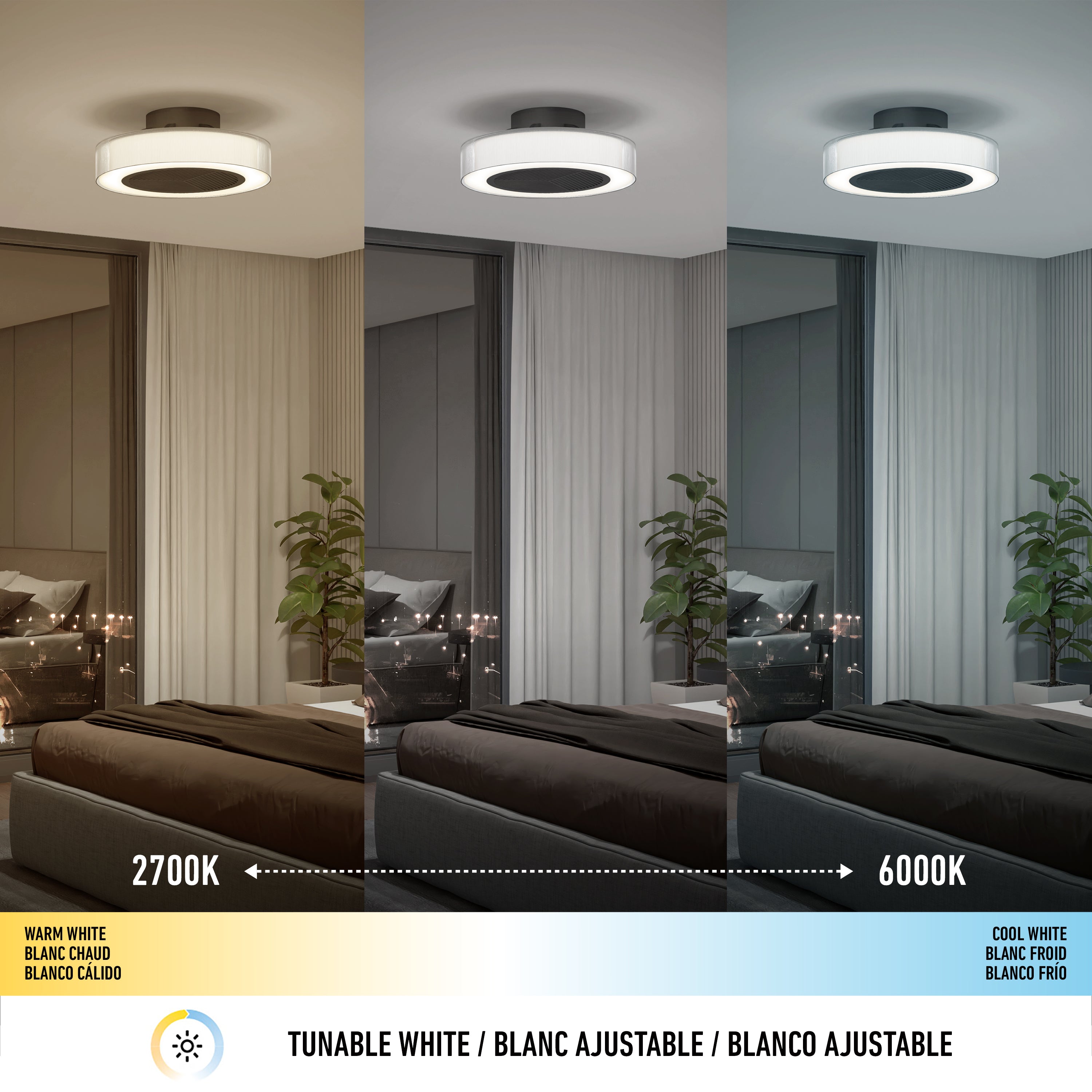 Groove 20 in. LED ceiling fan 3 speeds - in Matte Black | Artika