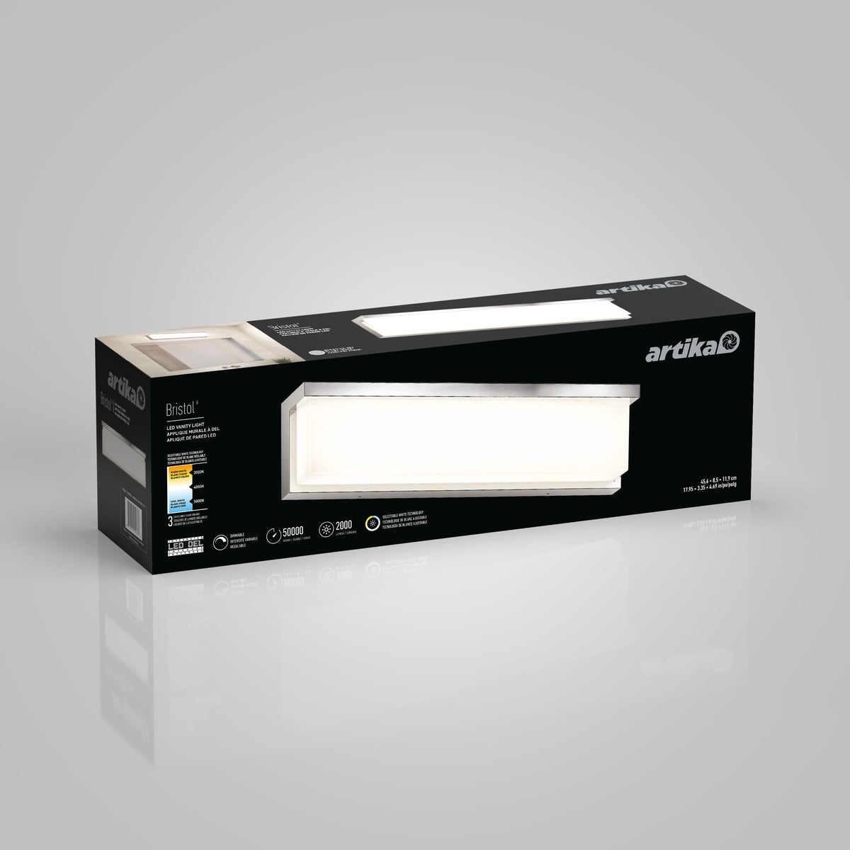 Bristol modern LED bathroom vanity light 3 CCT
