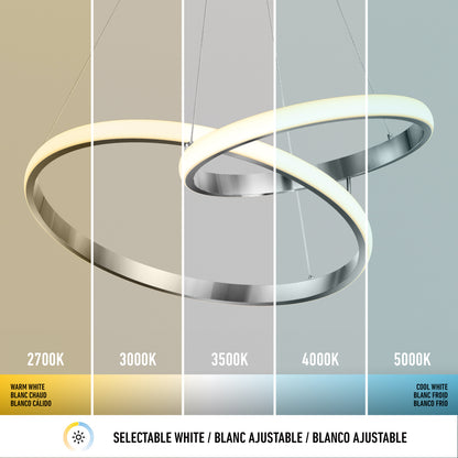 Artika’s Mora 28″ LED Pendant offers 5 CCT options from warm to cool white for versatile, dimmable lighting.