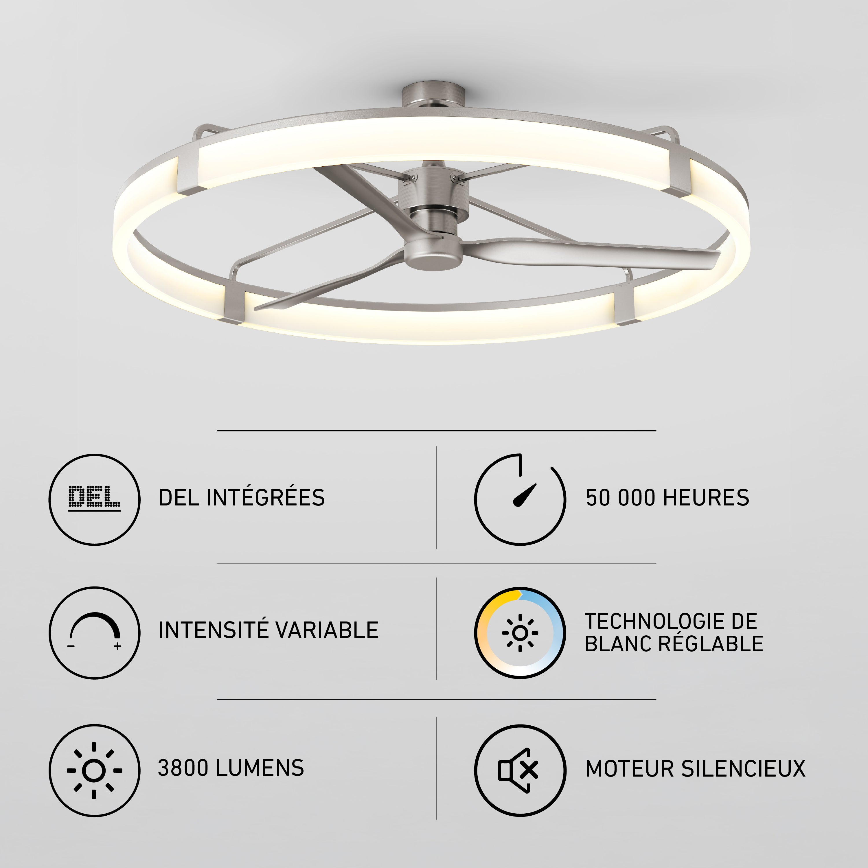 Sunnyvale 52 in. LED Modern Ceiling Fan in Matte Black | Artika