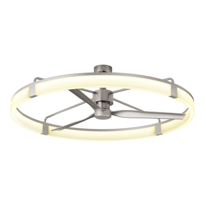 Artika Sunnyvale 52 in. LED Modern Ceiling Fan with metal frame and exposed arms, shown from below against a white background.