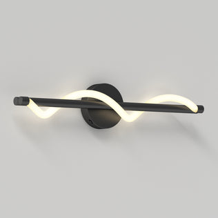 The Artika Neon modern LED bathroom vanity light 5 CCT offers adjustable white light with a sleek black base and curved design.
