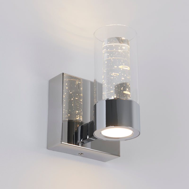 Essence 4-in (11 cm) 1-Light Modern LED Vanity Light for Bathroom, Chrome