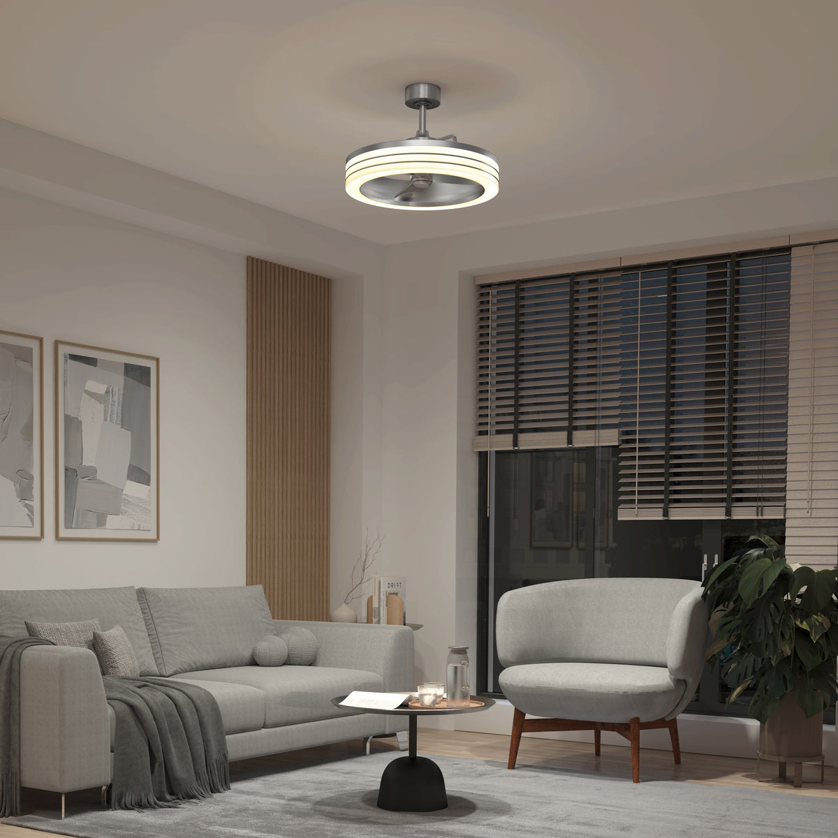 Horizon 23 in. (58 cm) LED modern fandelier ceiling fan with light - includes remote