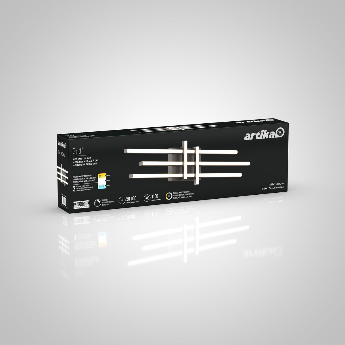 Grid modern LED bathroom vanity light