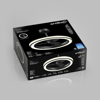 Edwin 23 in. LED modern ceiling fan 3 speeds - with remote