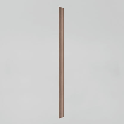 The Artika Panolok 30.67 ft wall panel kit (pack of 8) features elegant oak-finished vertical slats with four parallel grooves, bringing a Scandinavian-inspired touch to any space.