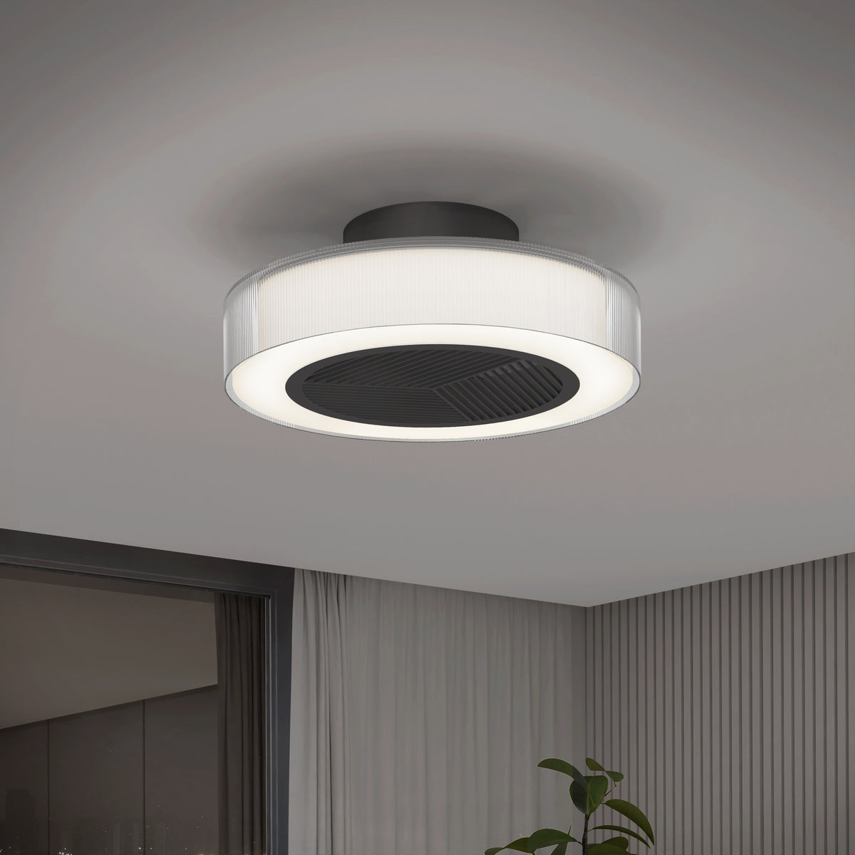 Groove 20 in. (51 cm) LED modern fandelier ceiling fan with light - includes remote