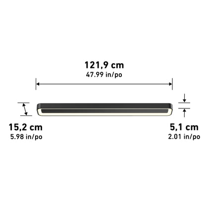 Aiden 48 in. LED modern flush mount light 5 CCT
